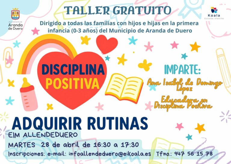 Taller gratuito sobre rutinas infantiles en la EIM Allendeduero